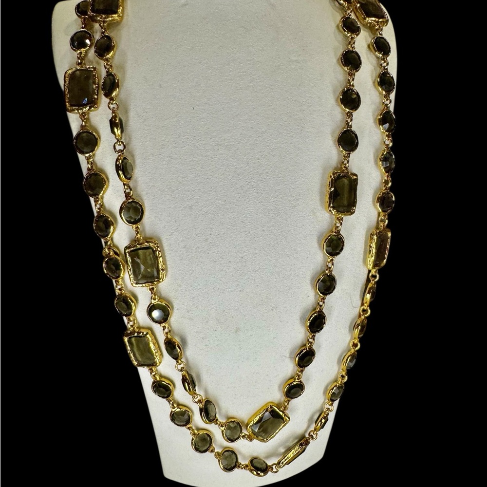 Chanel Vintage 1981 Chicklet Necklace in Smoke Grey